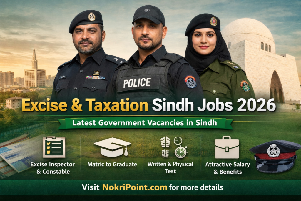 Excise and Taxation Sindh Jobs 2026 – Exciting Career Opportunities