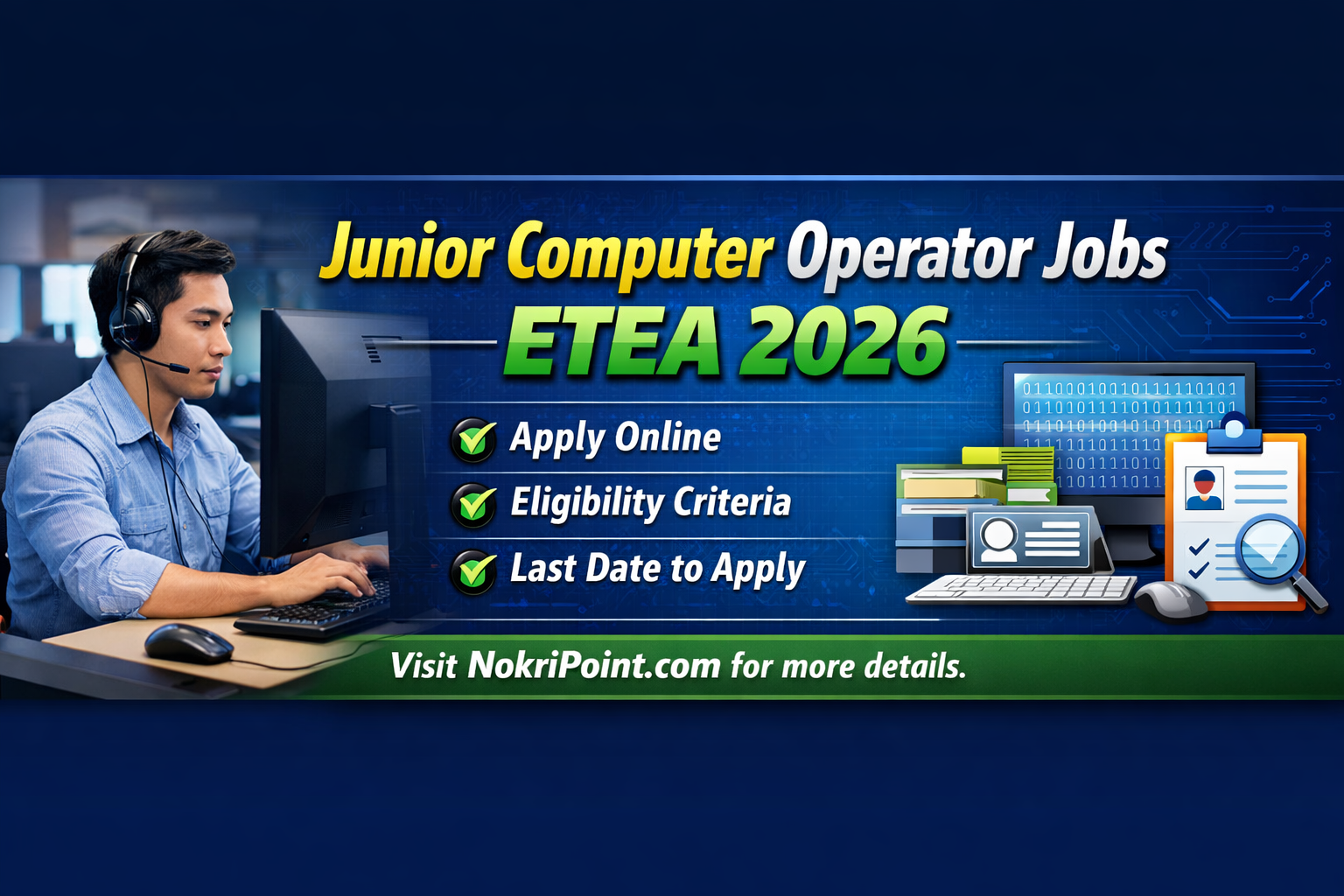 Junior Computer Operator Jobs ETEA 2026 Online Apply – Exciting Vacancies